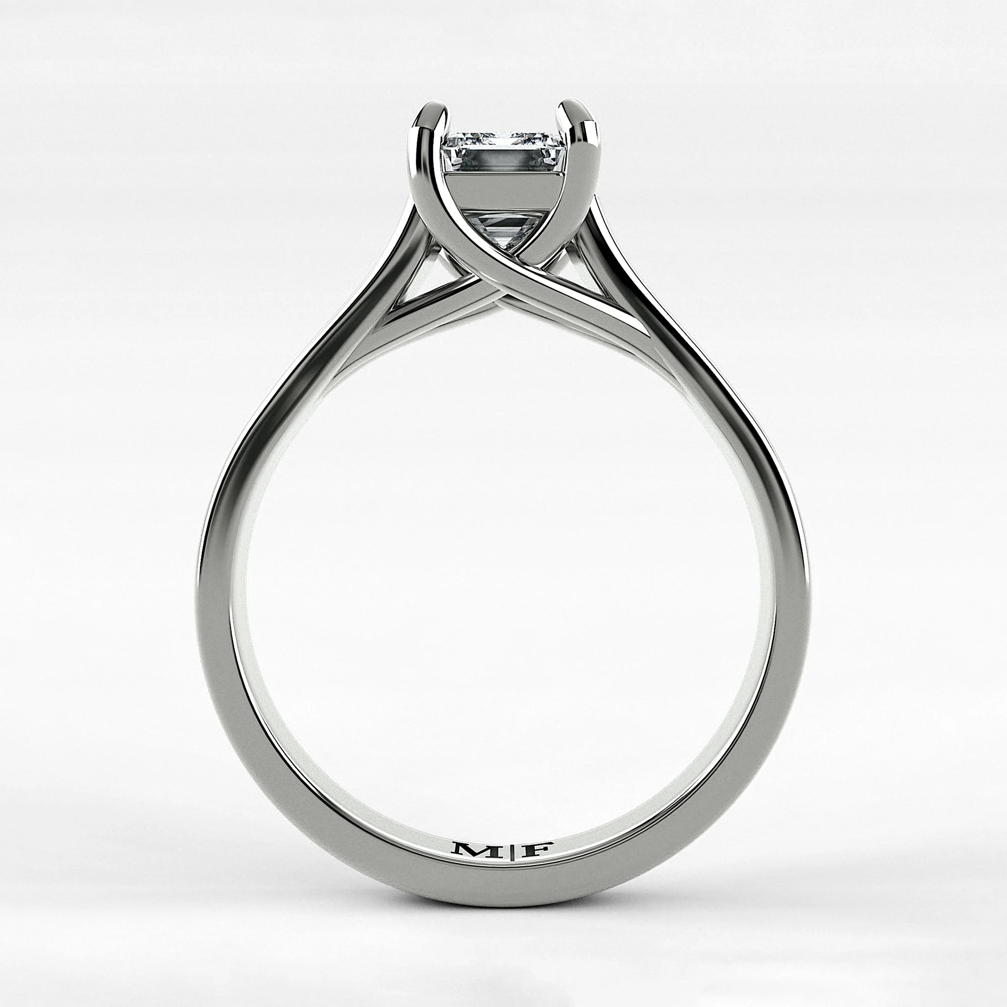 Anillo de Compromiso Imperia - Esmeralda en oro blanco - vista 3
