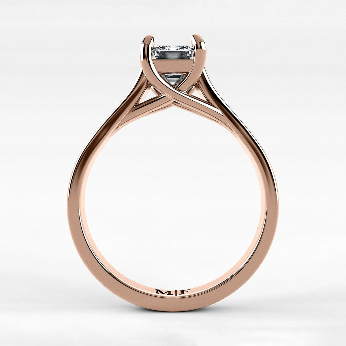 Anillo de Compromiso Imperia - Esmeralda en oro rosa - vista 3