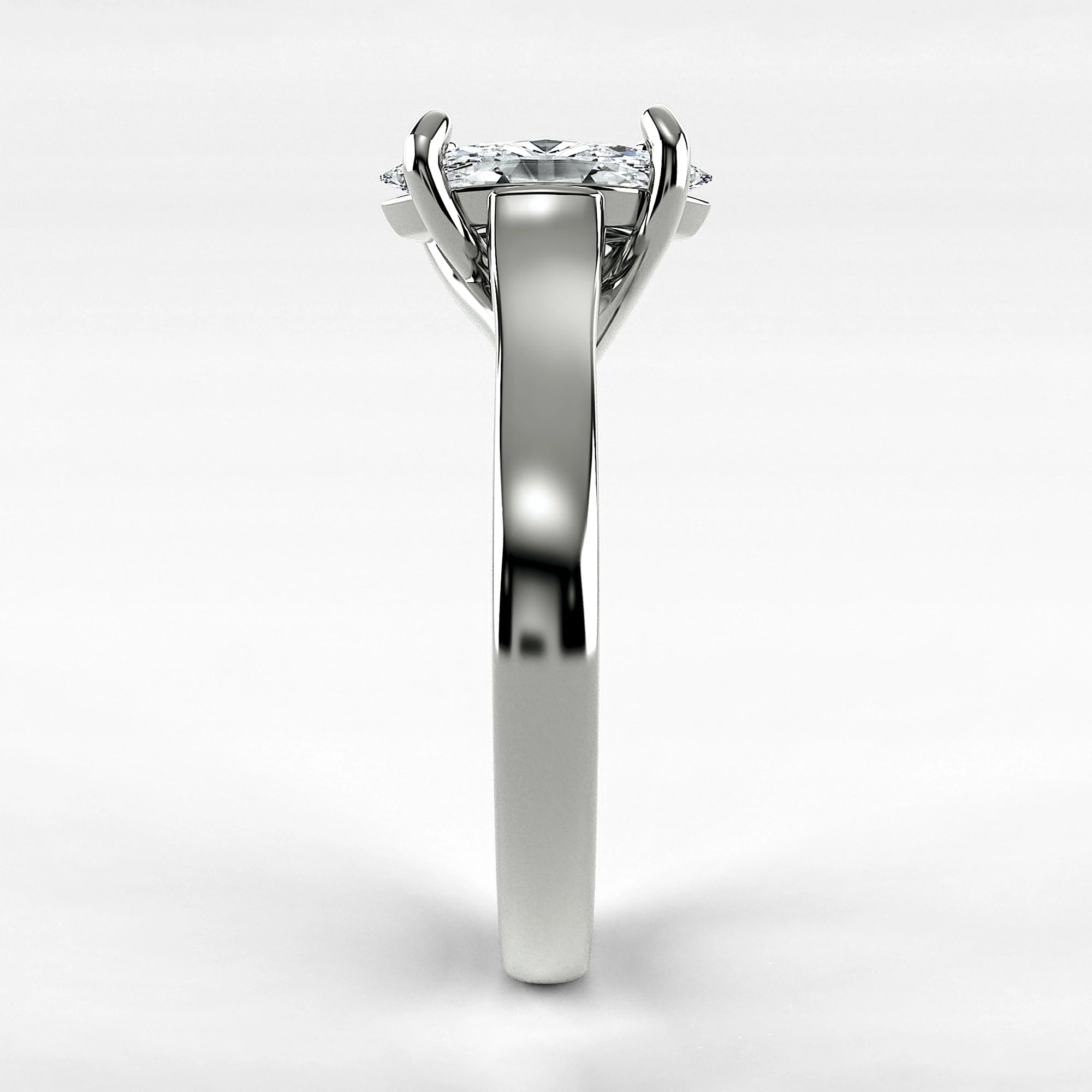 Anillo de Compromiso Imperia - Marquesa en oro blanco - vista 2