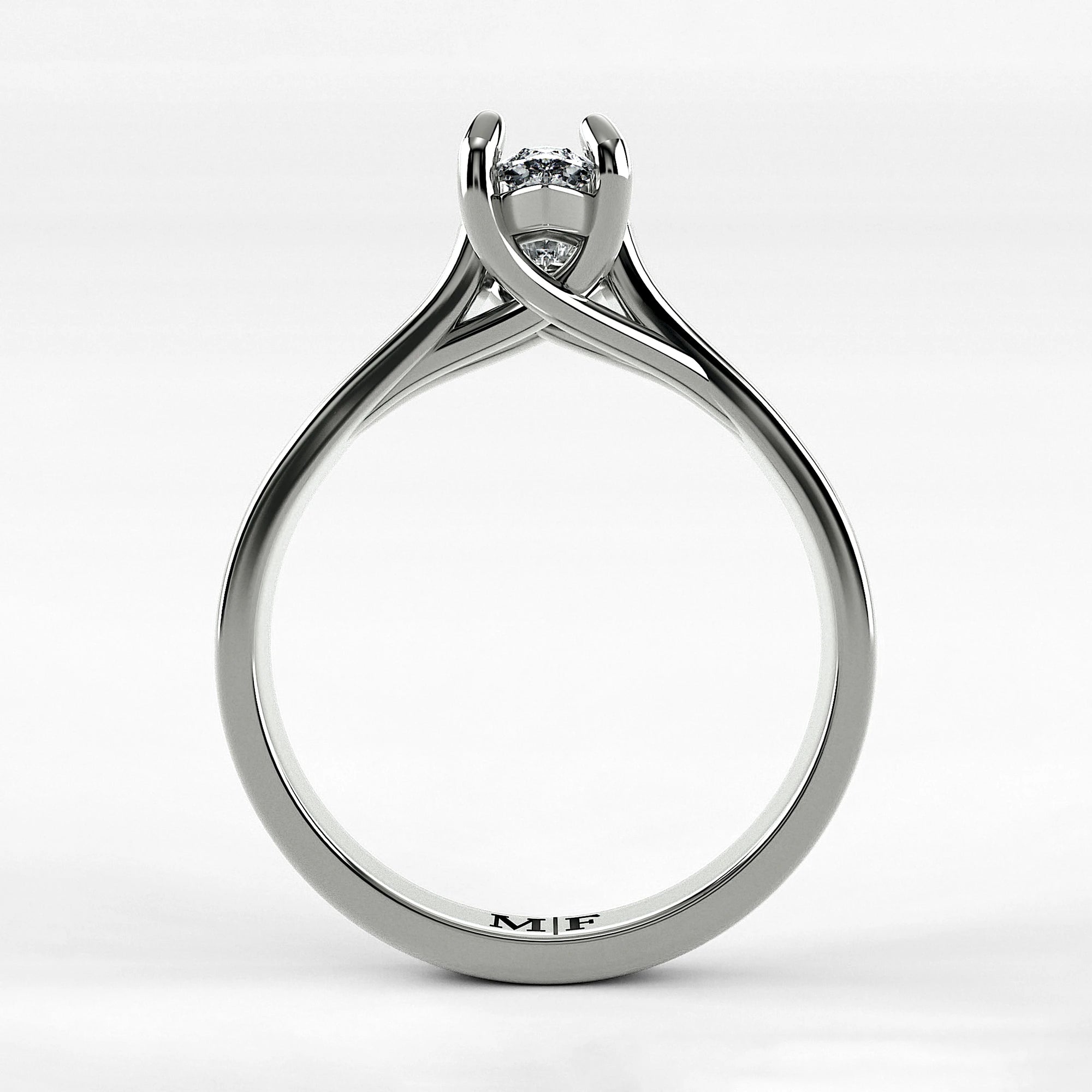 Anillo de Compromiso Imperia - Marquesa en oro blanco - vista 3