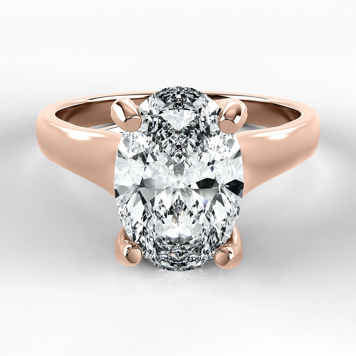 Anillo de Compromiso Imperia - Oval en oro rosa - vista 1