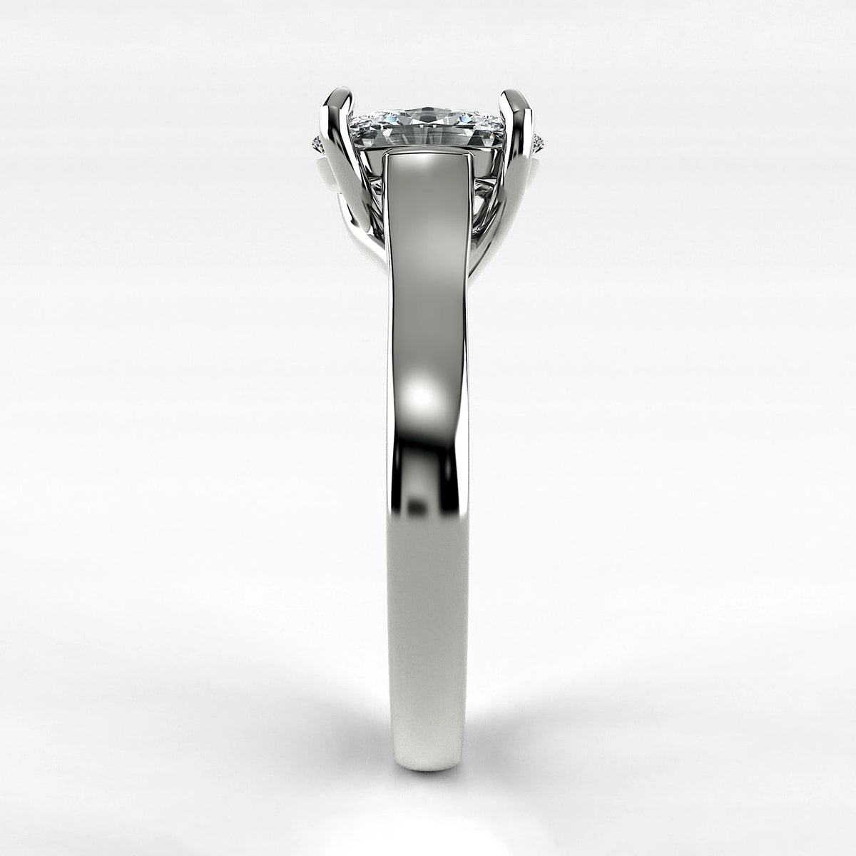 Anillo de Compromiso Imperia - Oval en oro blanco - vista 2