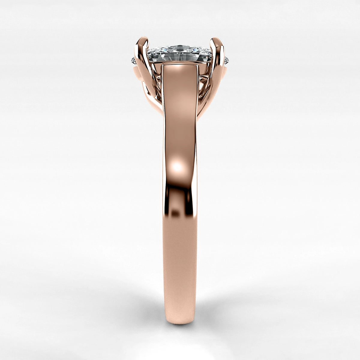 Anillo de Compromiso Imperia - Oval en oro rosa - vista 2