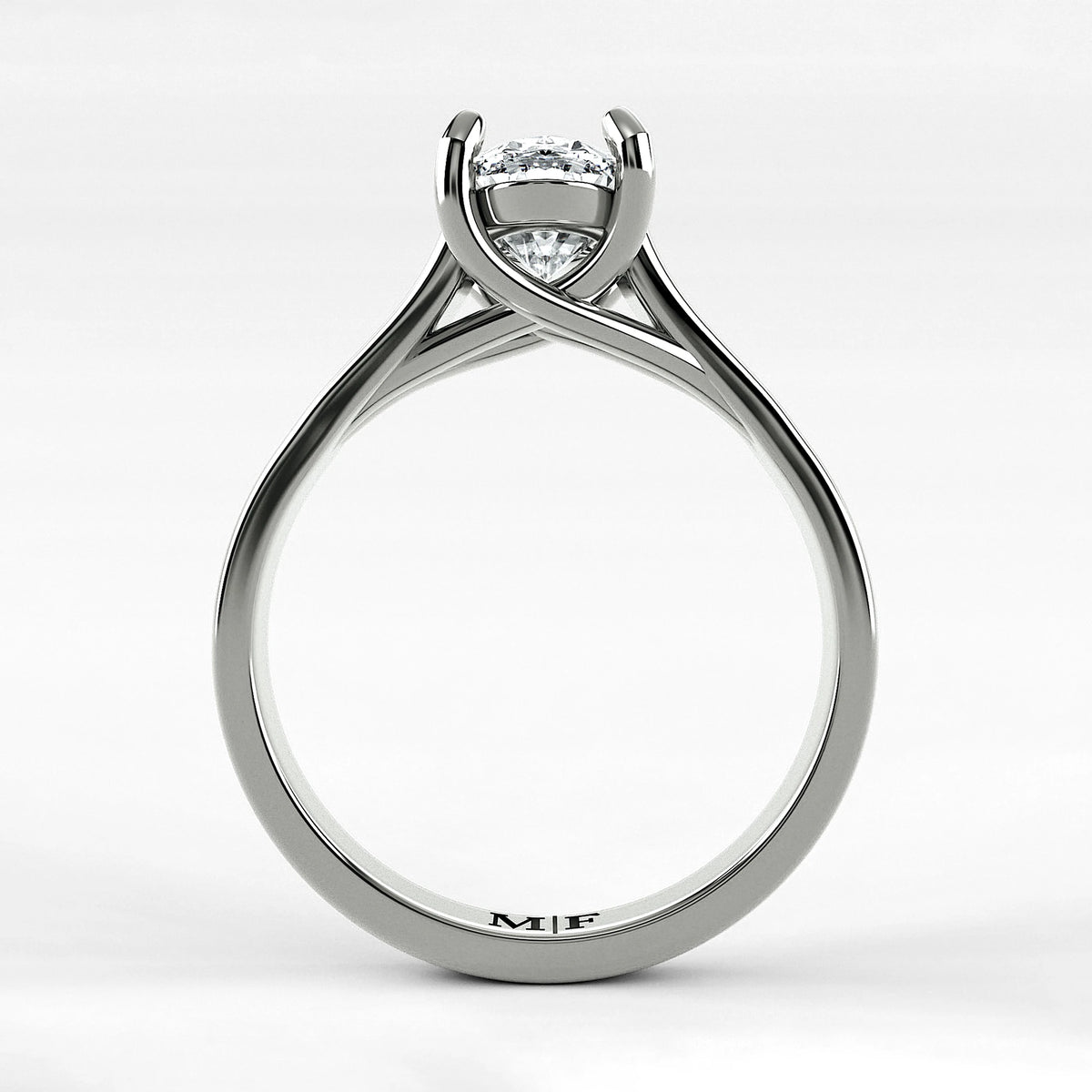 Anillo de Compromiso Imperia - Oval en oro blanco - vista 3