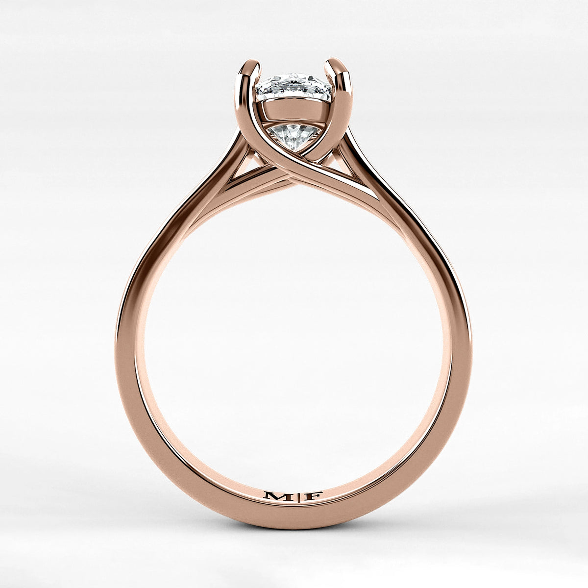 Anillo de Compromiso Imperia - Oval en oro rosa - vista 3
