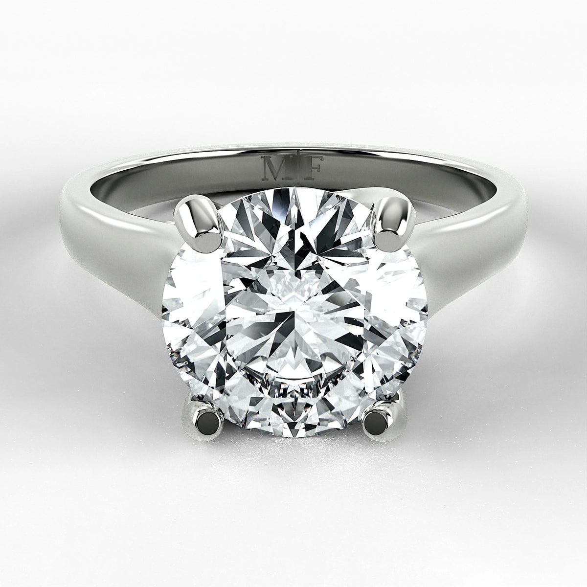 Anillo de Compromiso Imperia - Redondo en oro blanco - vista 1