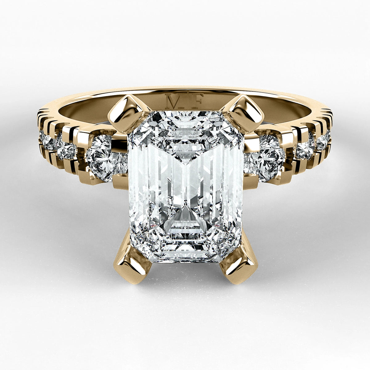 Anillo de Compromiso Aria - Esmeralda en oro amarillo - vista 1