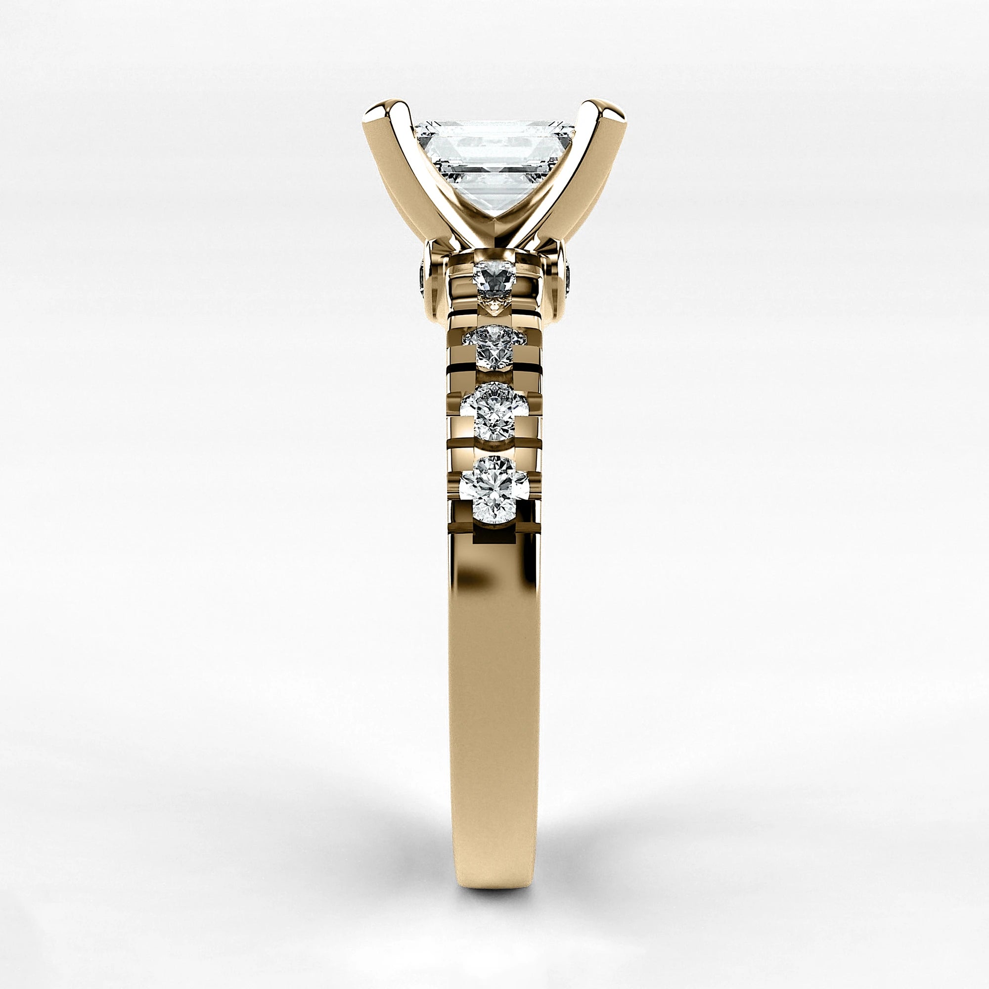 Anillo de Compromiso Aria - Esmeralda en oro amarillo - vista 2