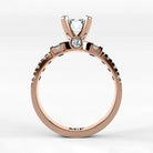 Anillo de Compromiso Aria - Esmeralda en oro rosa - vista 3
