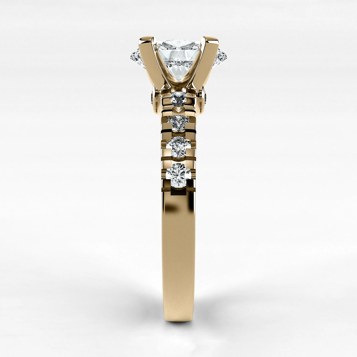 Anillo de Compromiso Aria - Oval en oro amarillo - vista 2