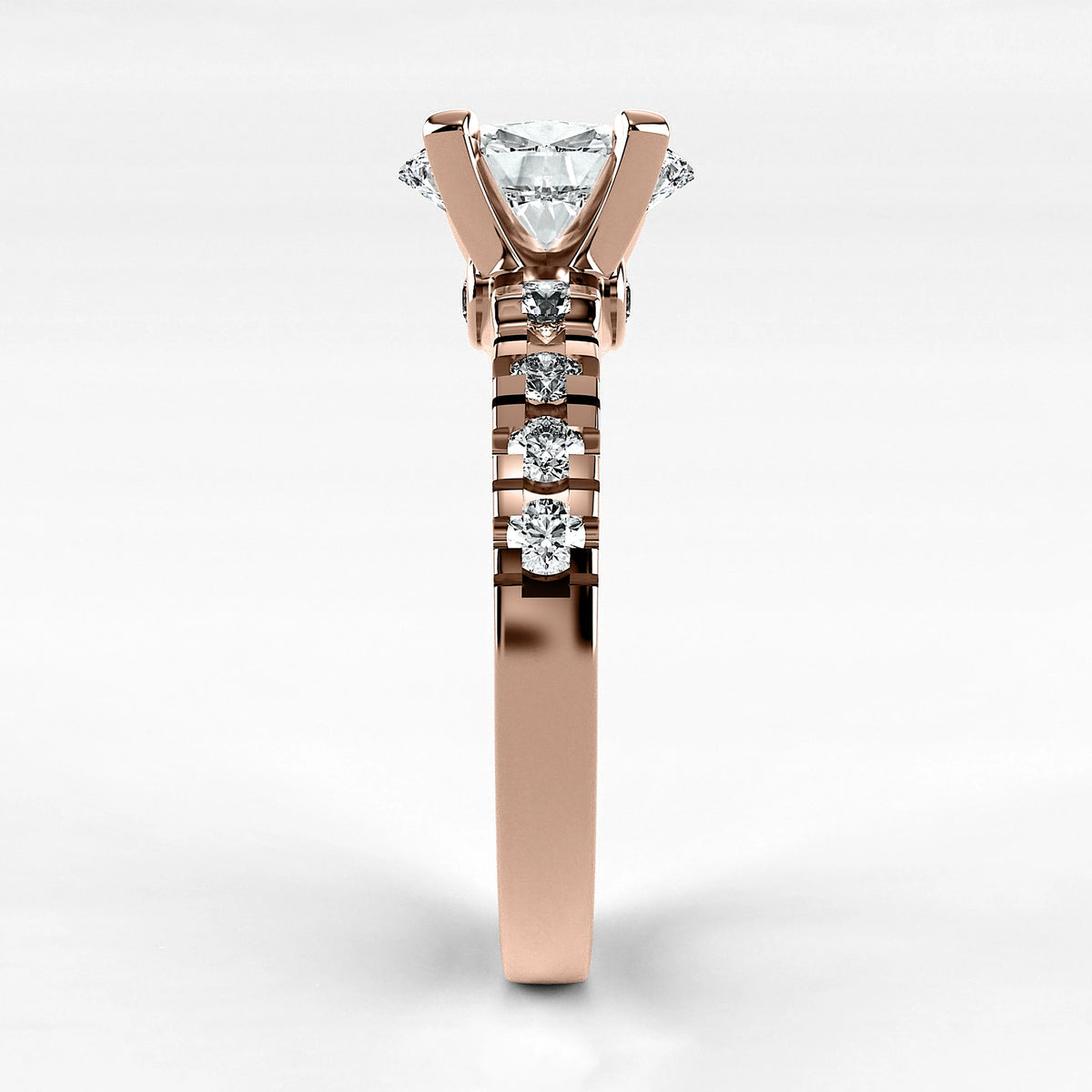 Anillo de Compromiso Aria - Oval en oro rosa - vista 2