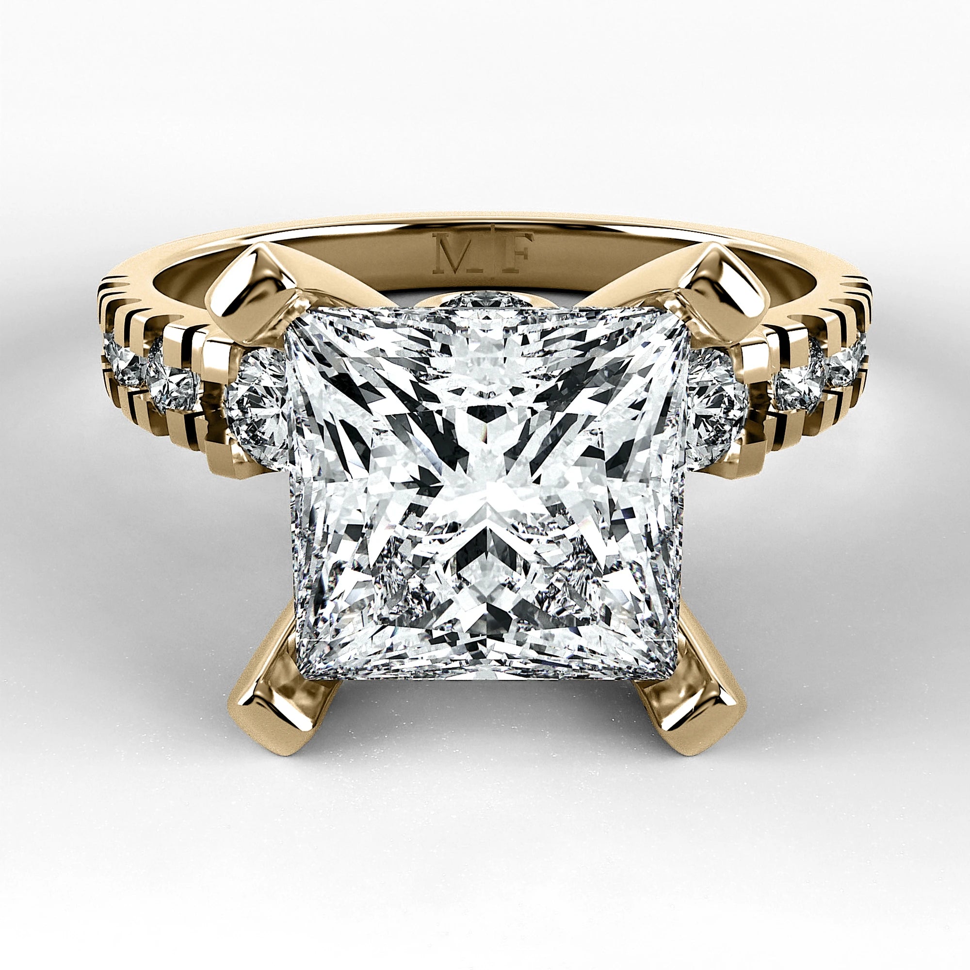 Anillo de Compromiso Aria - Princess en oro amarillo - vista 1