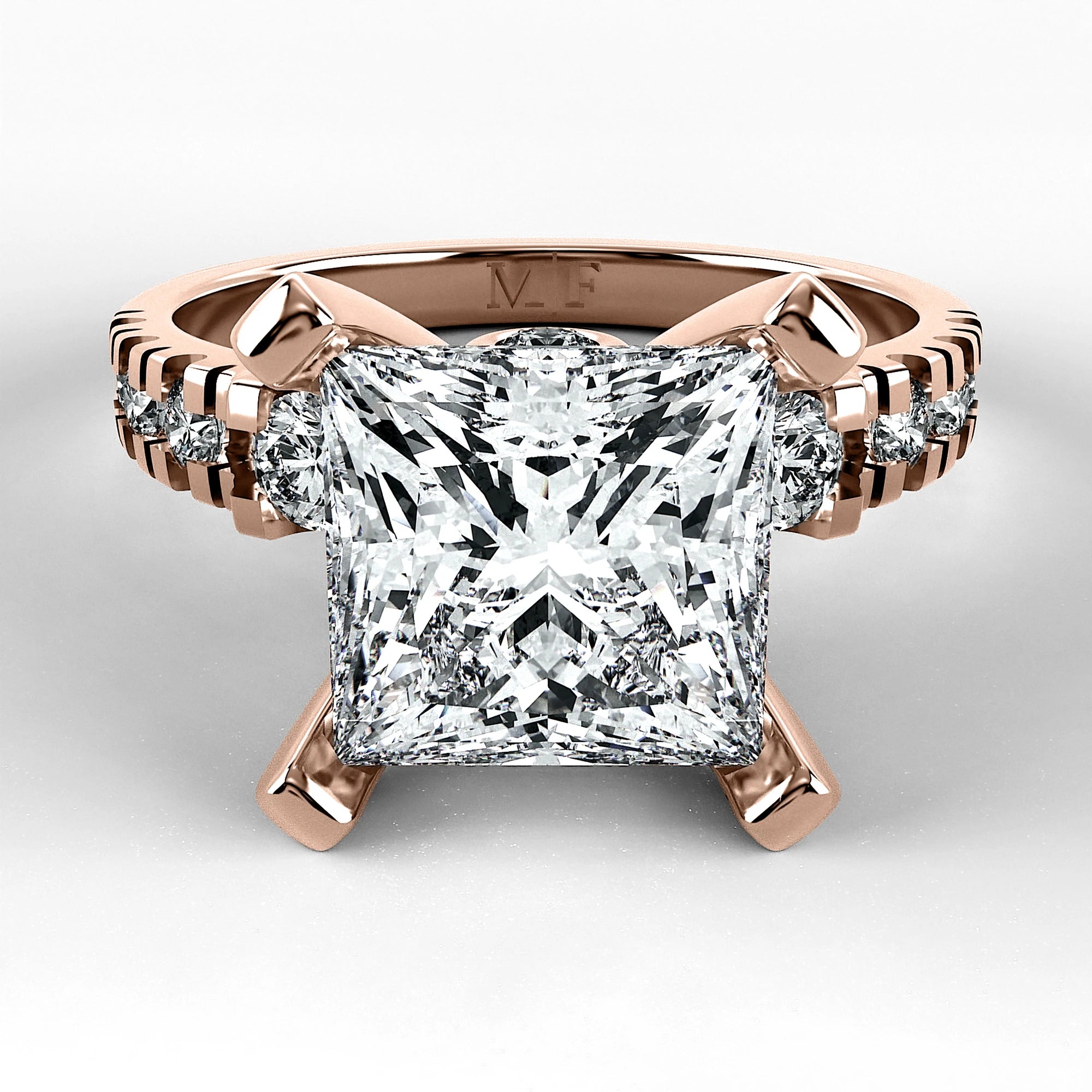 Anillo de Compromiso Aria - Princess en oro rosa - vista 1