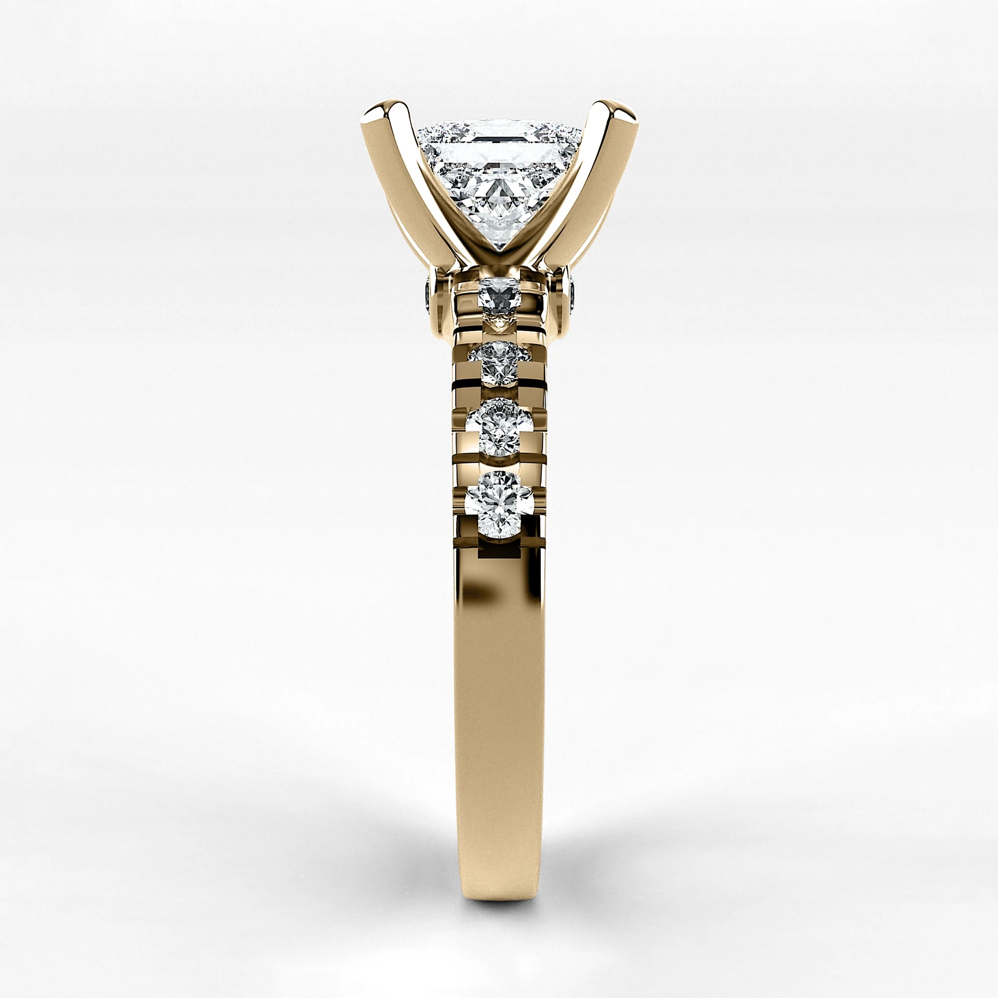 Anillo de Compromiso Aria - Princess en oro amarillo - vista 2