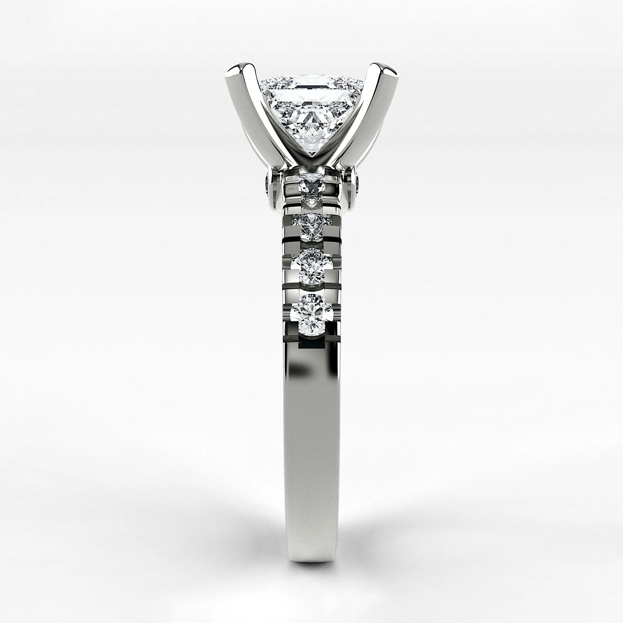 Anillo de Compromiso Aria - Princess en oro blanco - vista 2