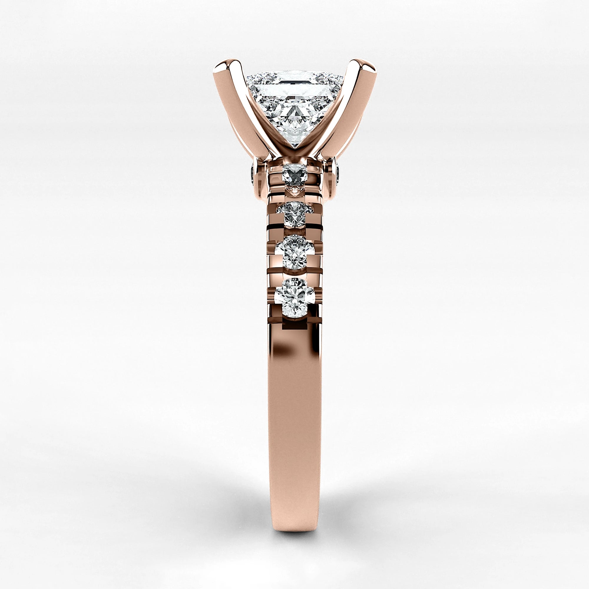Anillo de Compromiso Aria - Princess en oro rosa - vista 2