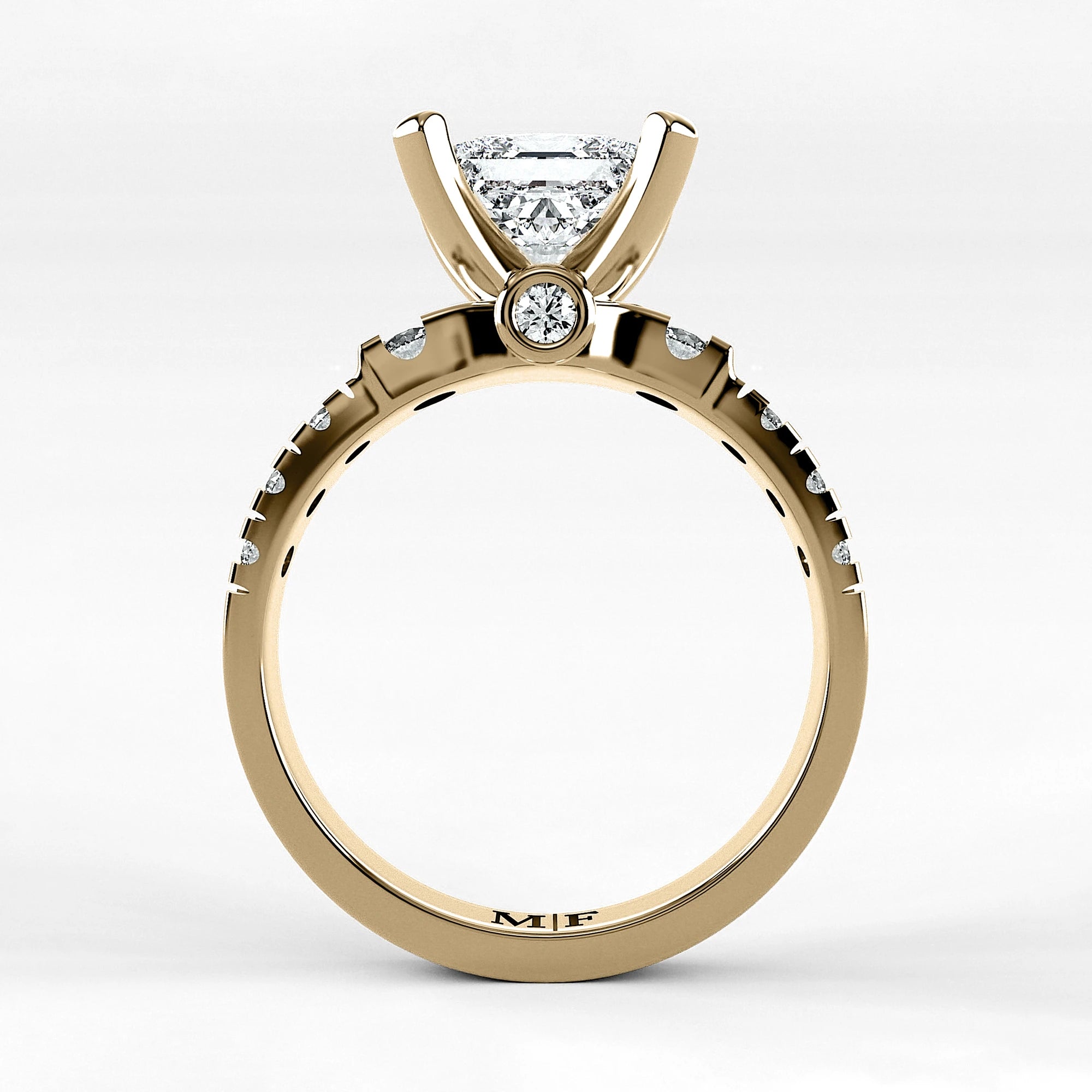 Anillo de Compromiso Aria - Princess en oro amarillo - vista 3