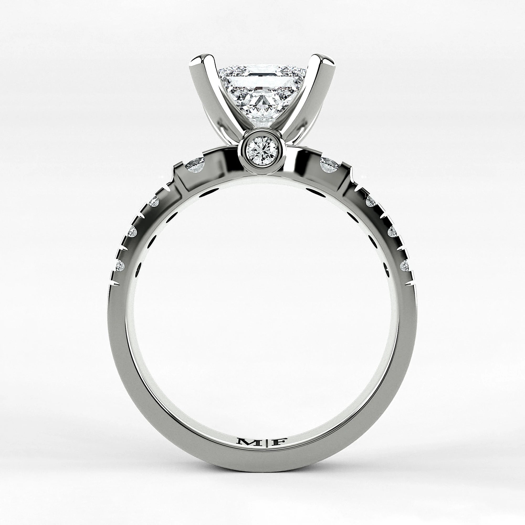 Anillo de Compromiso Aria - Princess en oro blanco - vista 3