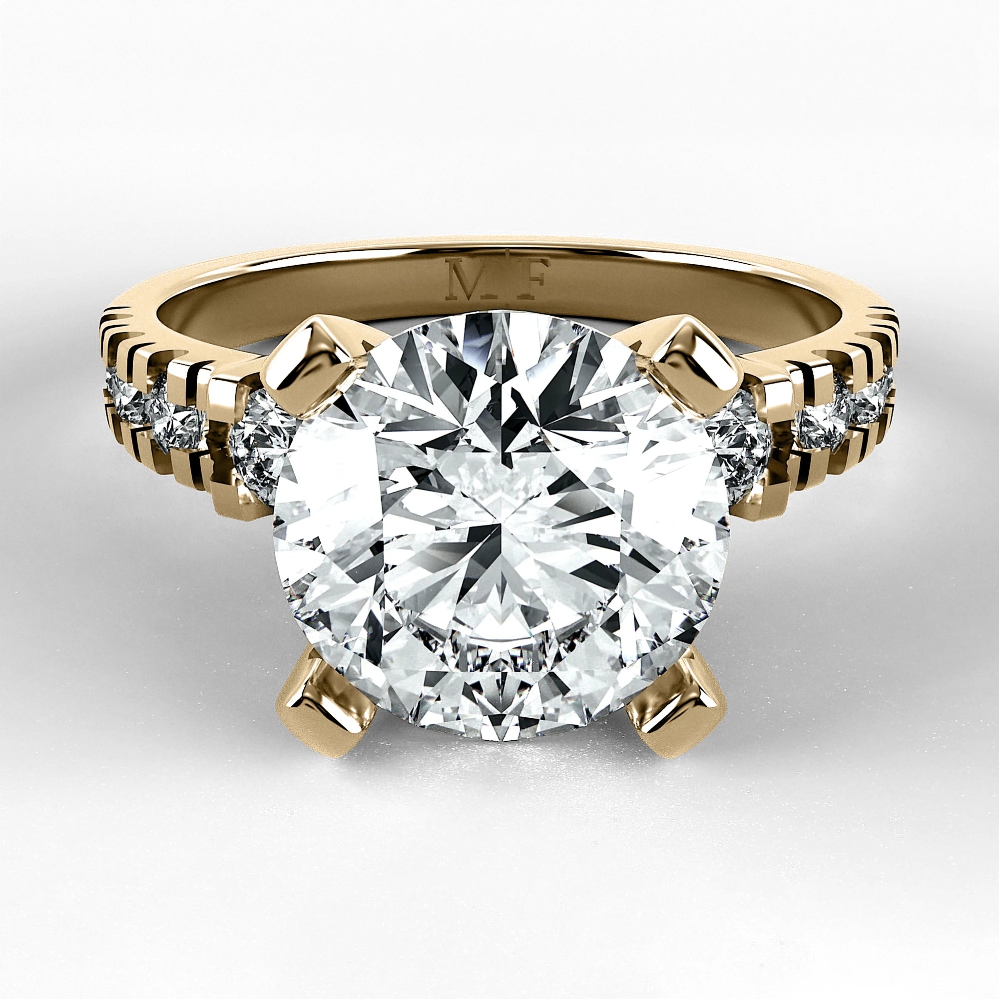 Anillo de Compromiso Aria - Redondo en oro amarillo - vista 1