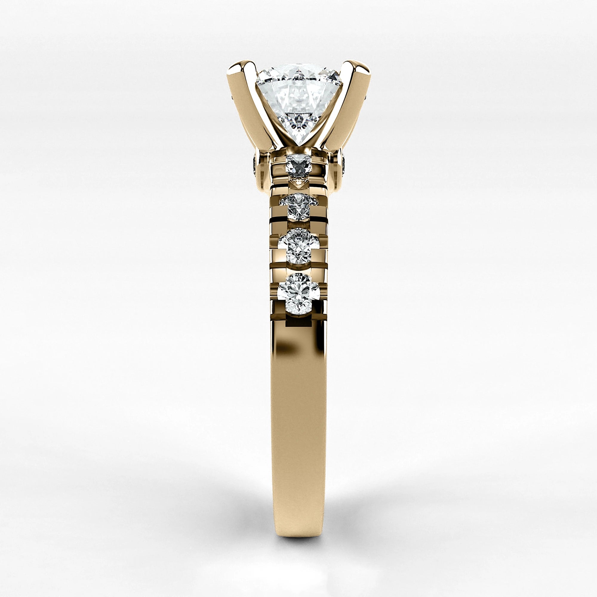 Anillo de Compromiso Aria - Redondo en oro amarillo - vista 2