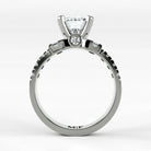 Anillo de Compromiso Aria - Redondo en oro blanco - vista 3