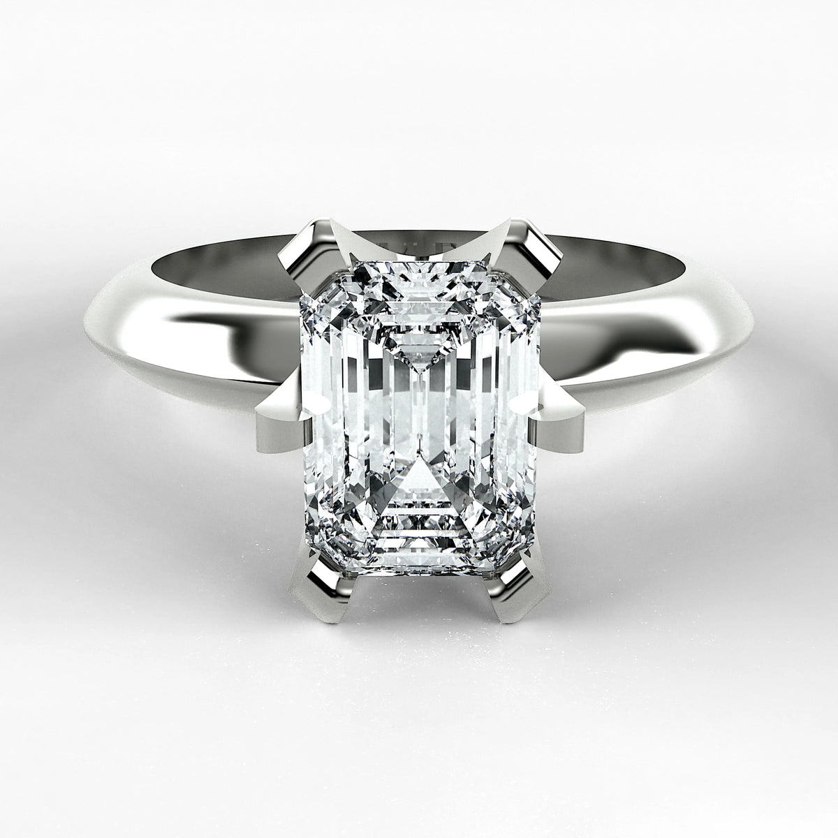 Anillo de Compromiso Magno - Esmeralda en oro blanco - vista 1