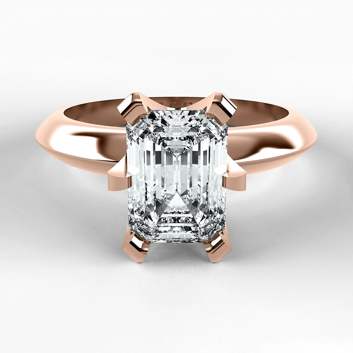 Anillo de Compromiso Magno - Esmeralda en oro rosa - vista 1