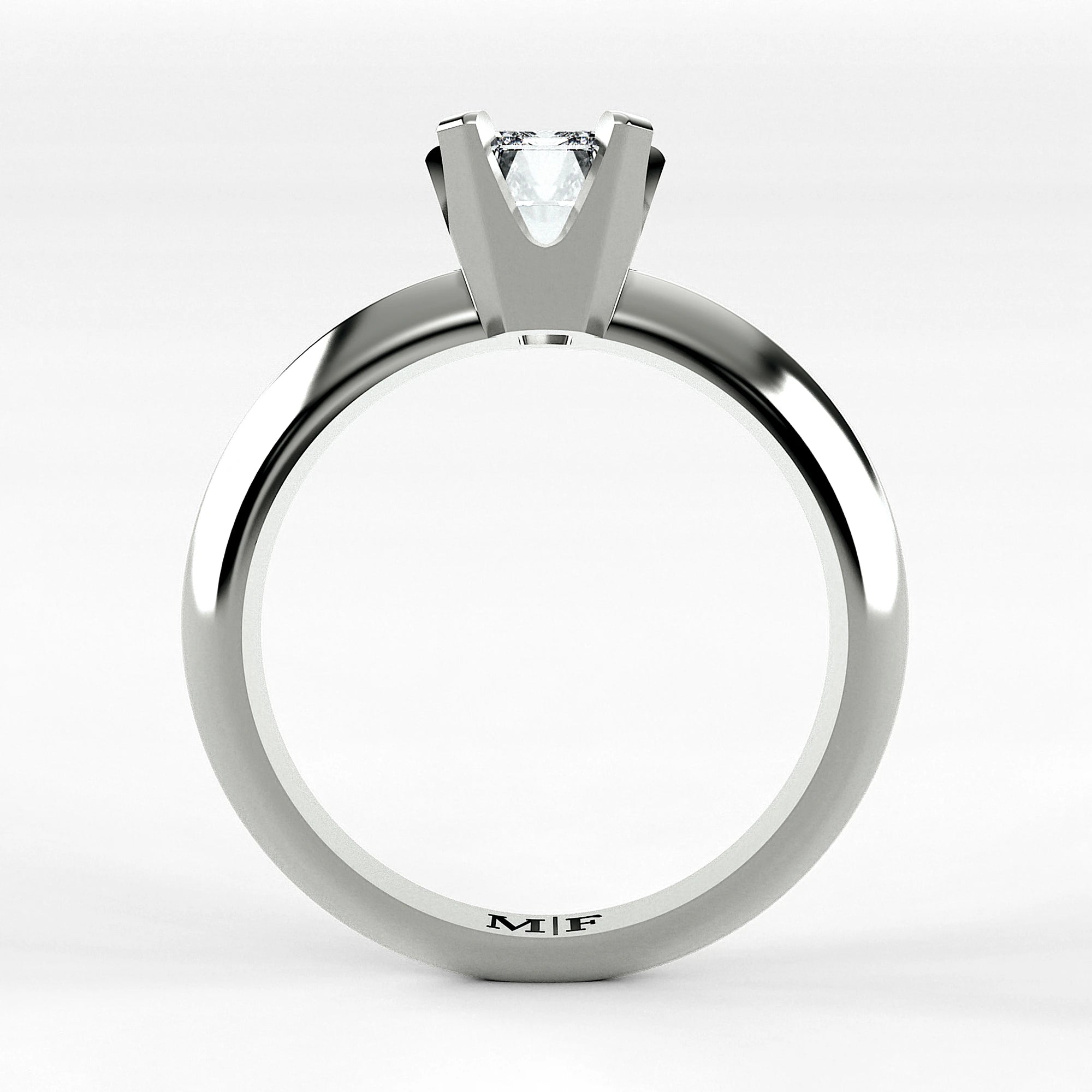 Anillo de Compromiso Magno - Esmeralda en oro blanco - vista 3