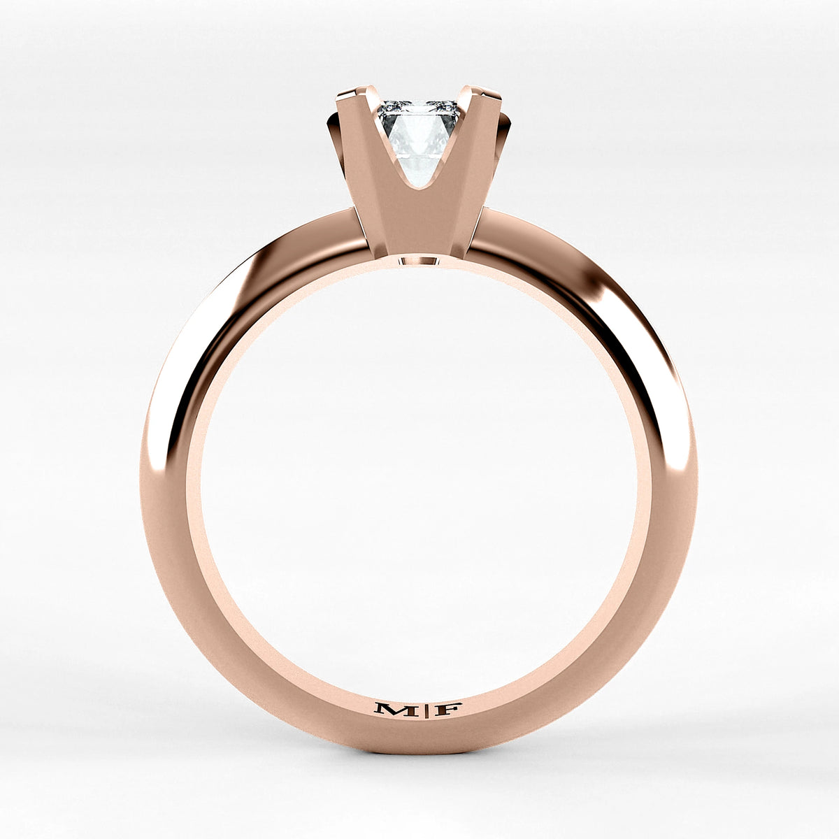 Anillo de Compromiso Magno - Esmeralda en oro rosa - vista 3