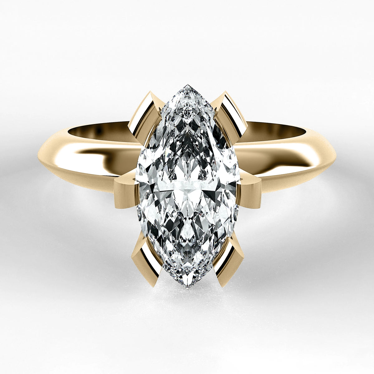 Anillo de Compromiso Magno - Marquesa en oro amarillo - vista 1