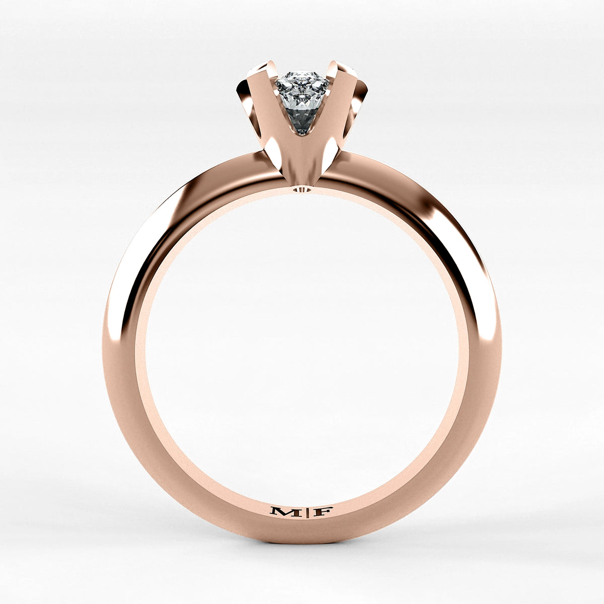 Anillo de Compromiso Magno - Marquesa en oro rosa - vista 3