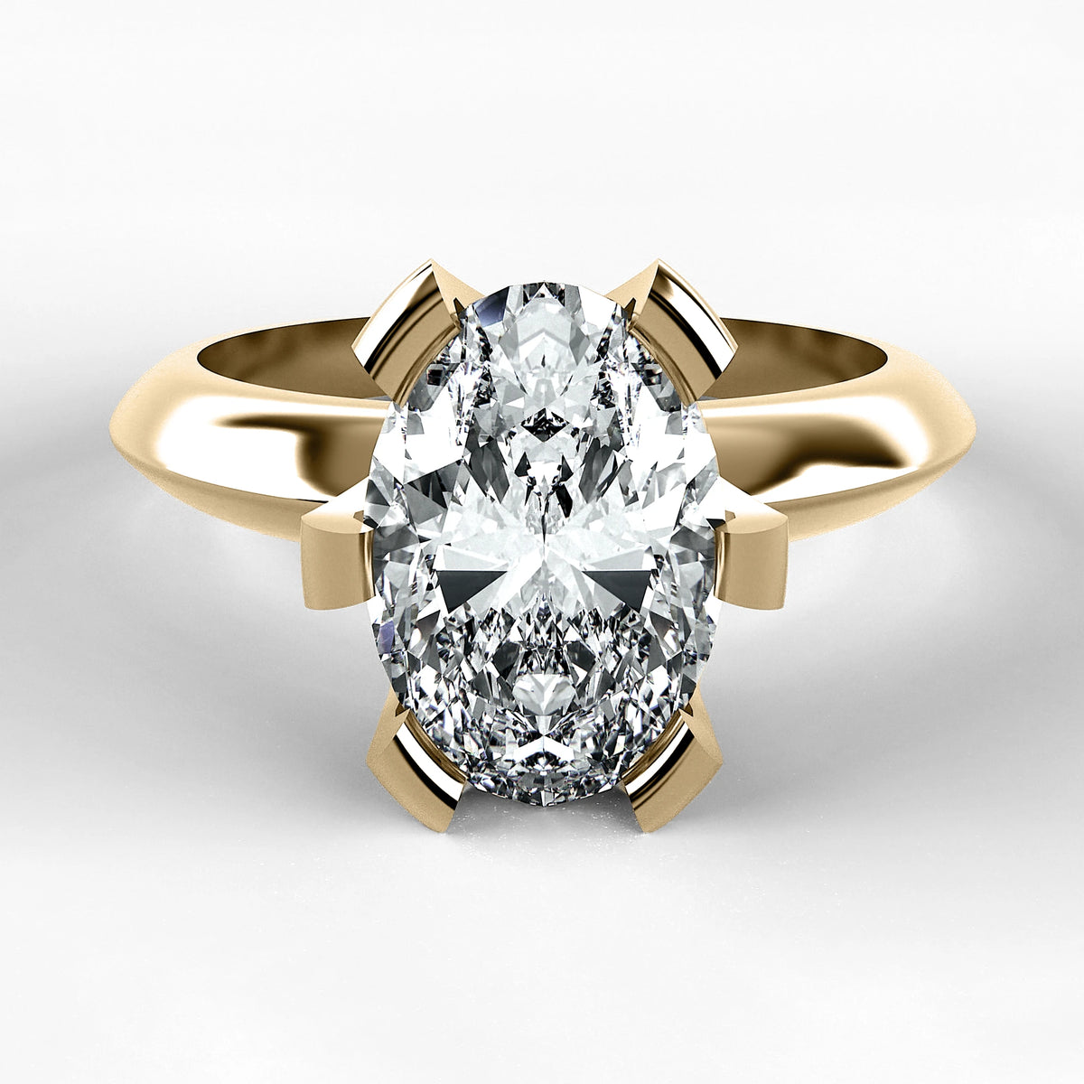 Anillo de Compromiso Magno - Oval en oro amarillo - vista 1