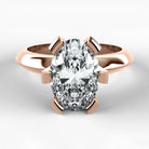 Anillo de Compromiso Magno - Oval en oro rosa - vista 1