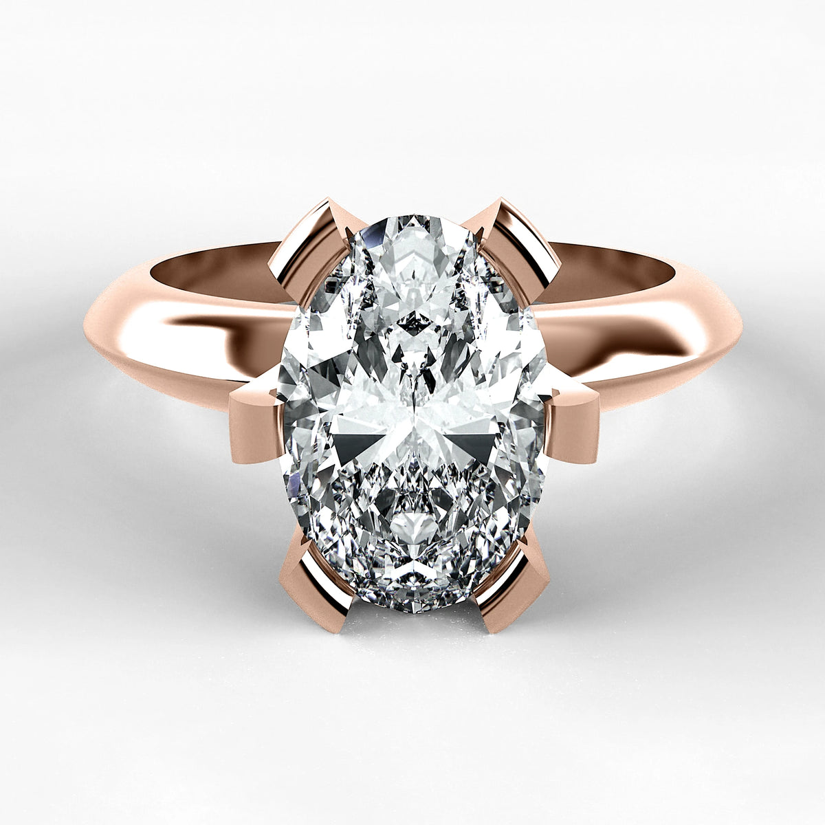 Anillo de Compromiso Magno - Oval en oro rosa - vista 1