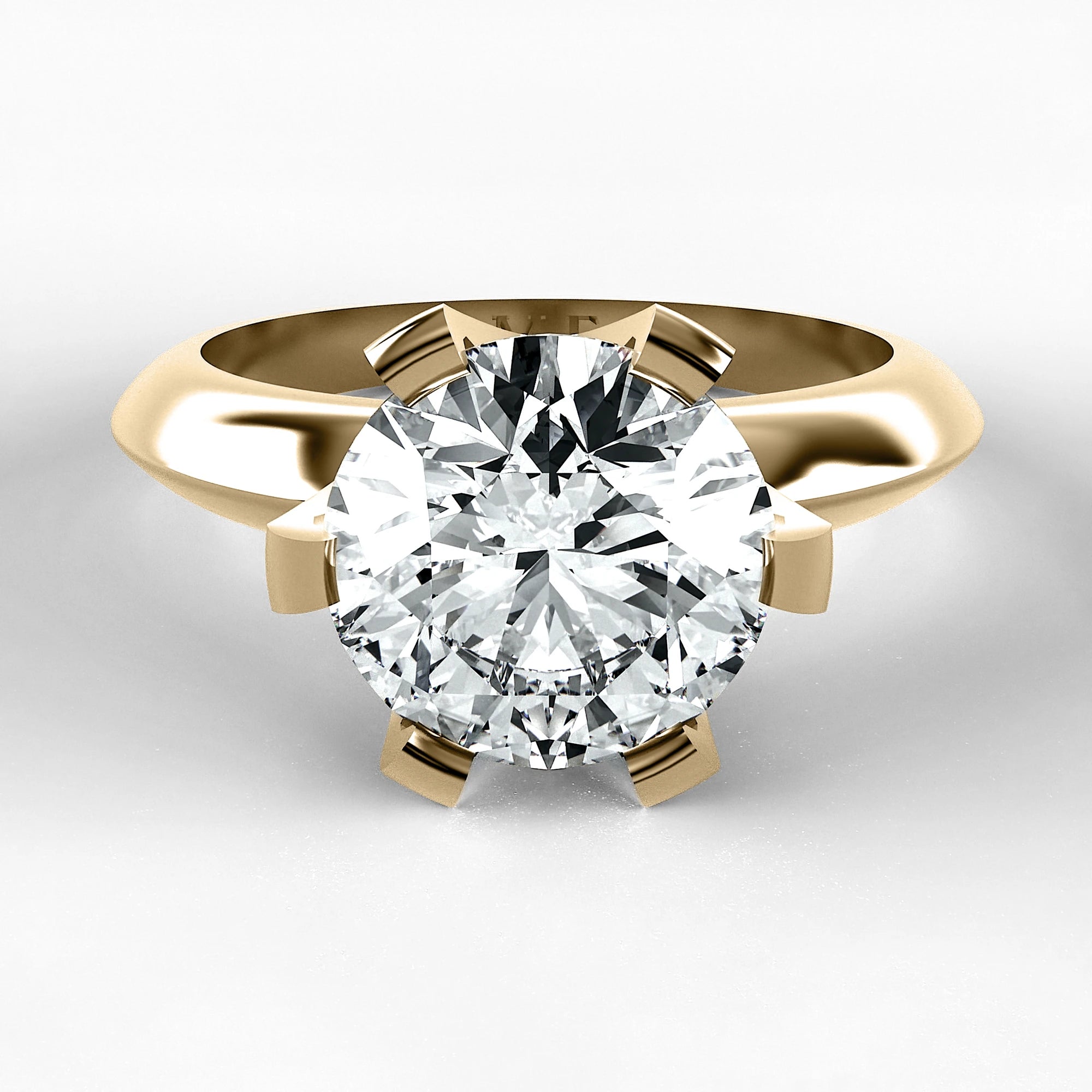 Anillo de Compromiso Magno - Redondo en oro amarillo - vista 1