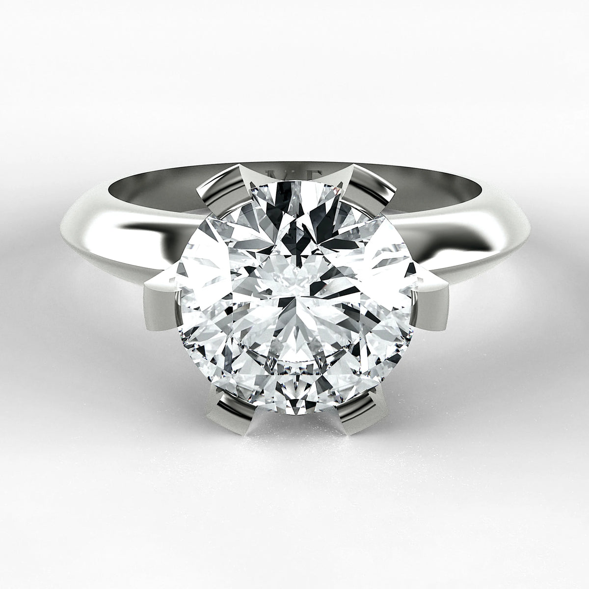 Anillo de Compromiso Magno - Redondo en oro blanco - vista 1