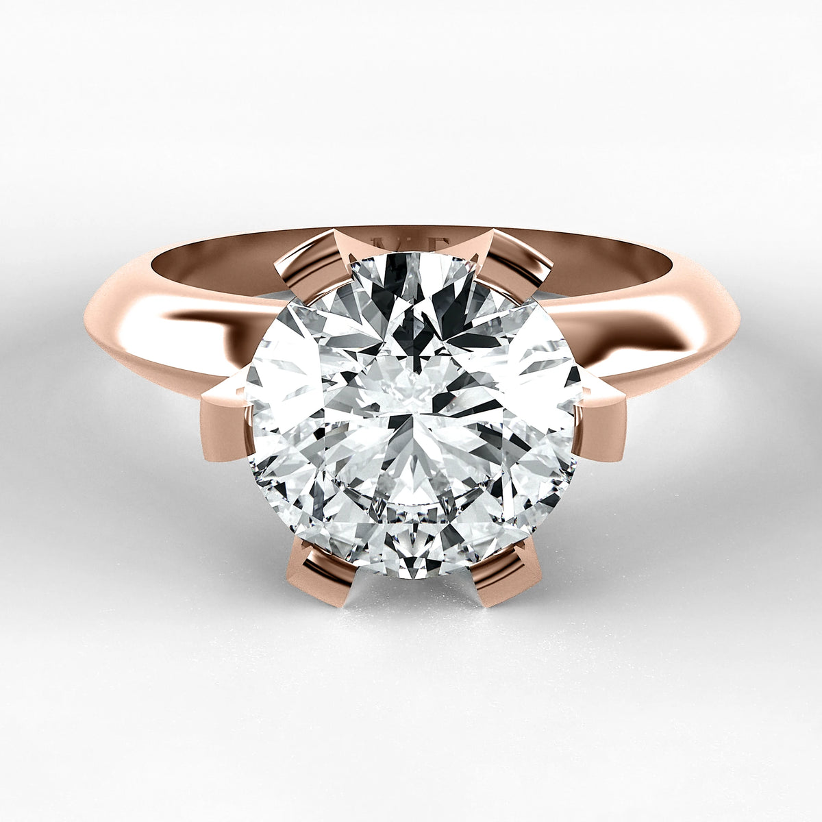 Anillo de Compromiso Magno - Redondo en oro rosa - vista 1