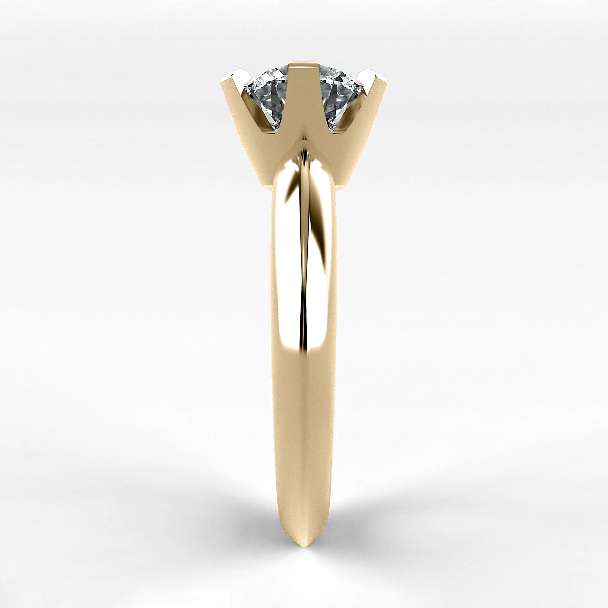 Anillo de Compromiso Magno - Redondo en oro amarillo - vista 2