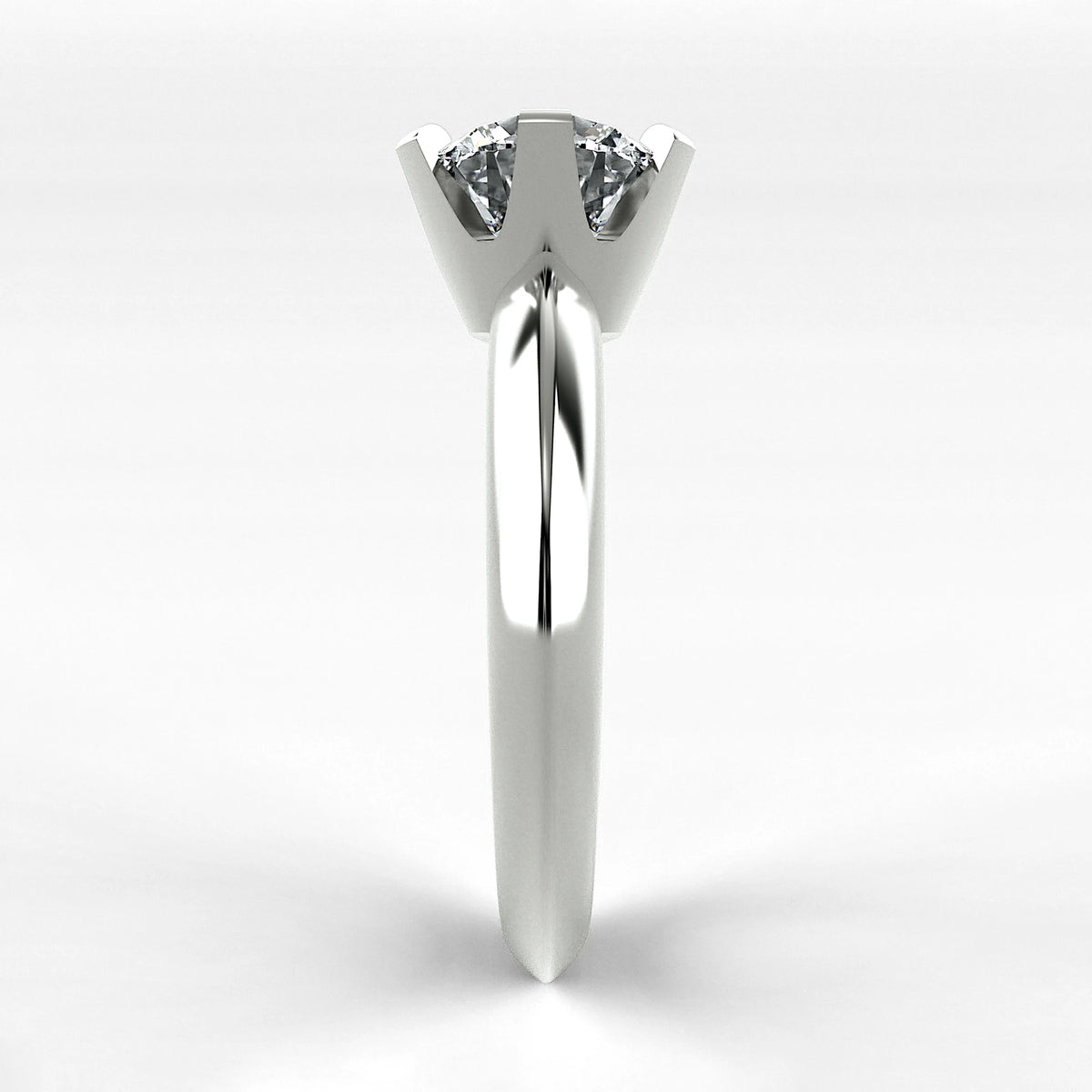 Anillo de Compromiso Magno - Redondo en oro blanco - vista 2