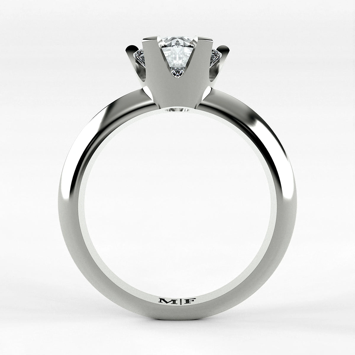 Anillo de Compromiso Magno - Redondo en oro blanco - vista 3