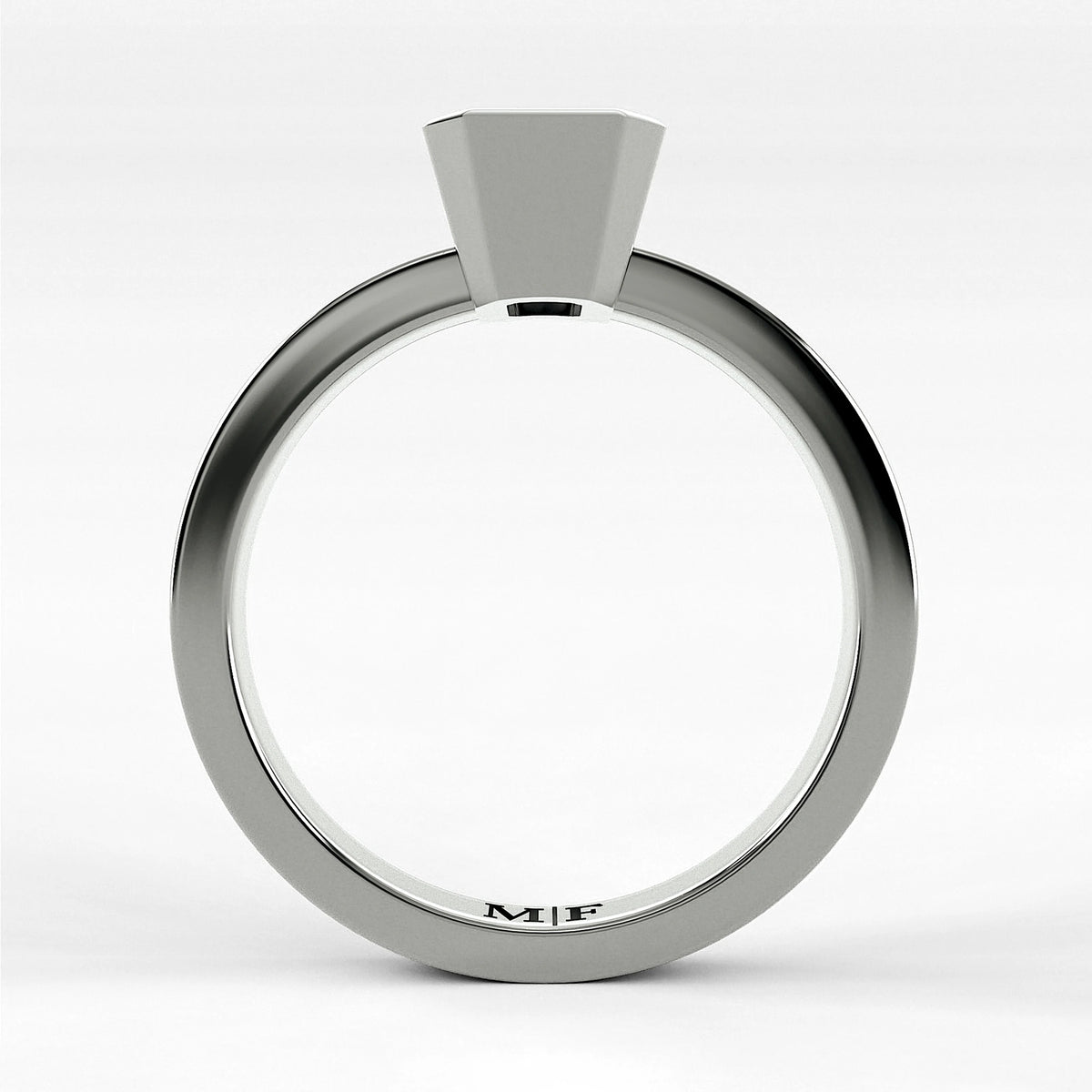 Anillo de Compromiso Eclipse - Esmeralda en oro blanco - vista 3