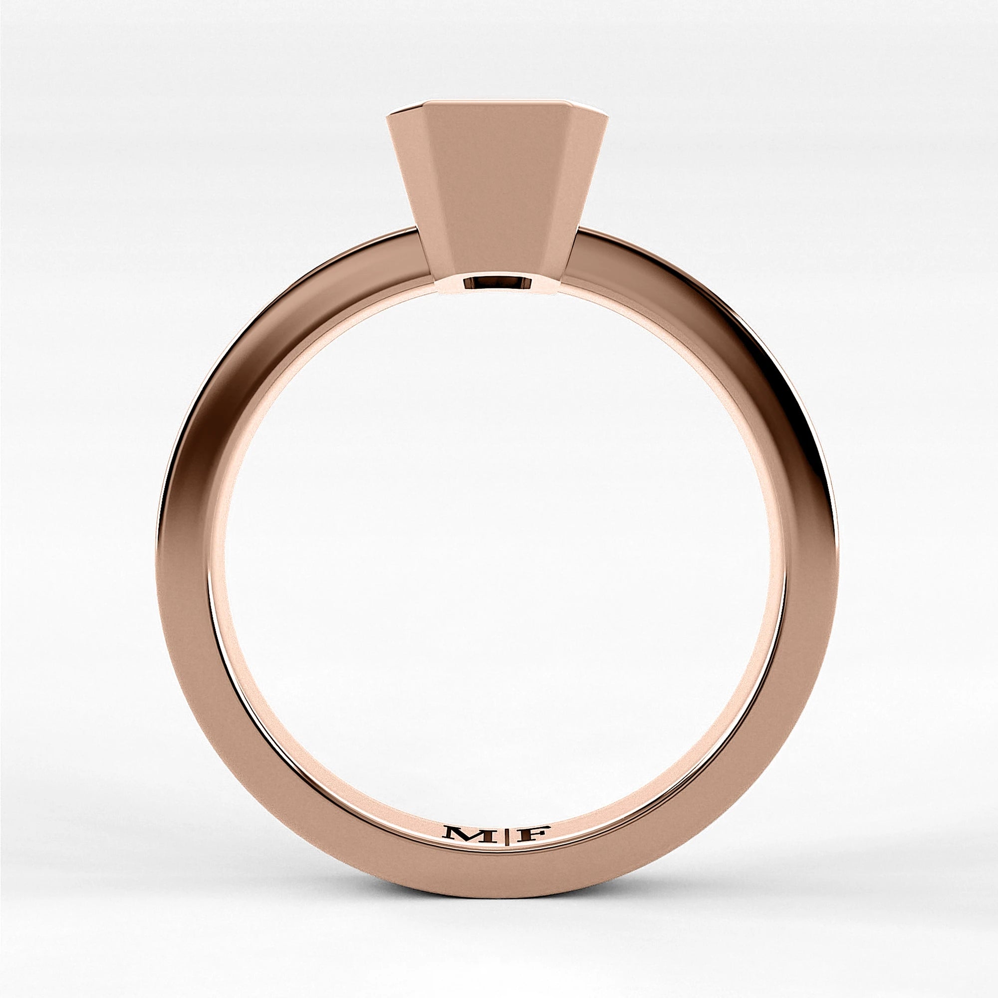 Anillo de Compromiso Eclipse - Esmeralda en oro rosa - vista 3