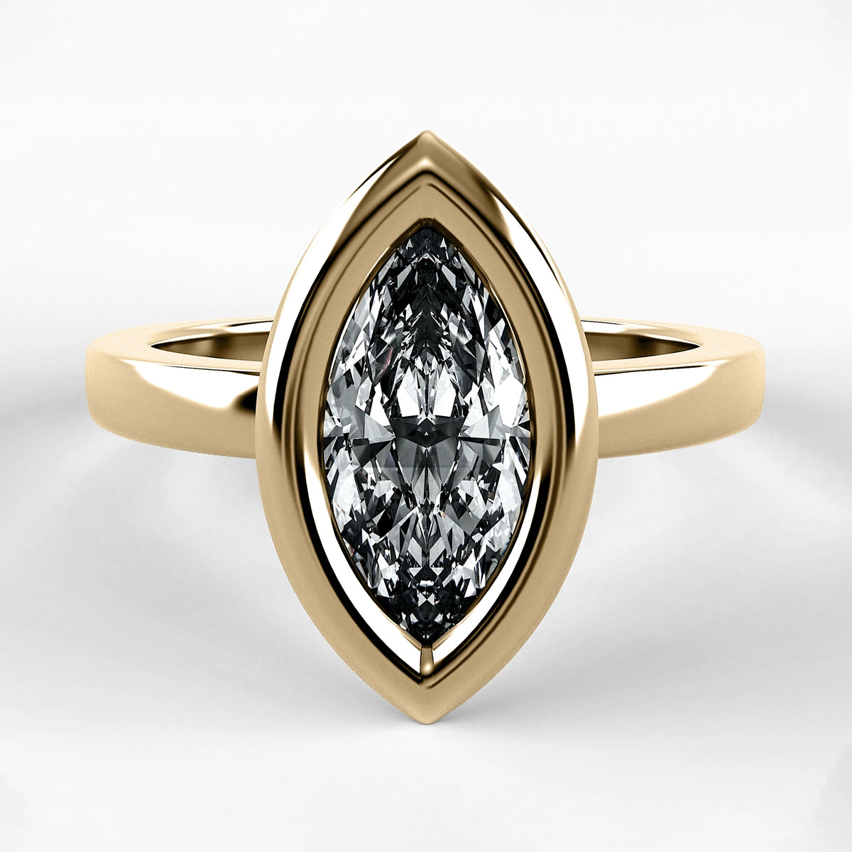 Anillo de Compromiso Eclipse - Marquesa en oro amarillo - vista 1