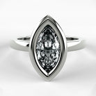 Anillo de Compromiso Eclipse - Marquesa en oro blanco - vista 1