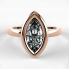 Anillo de Compromiso Eclipse - Marquesa en oro rosa - vista 1