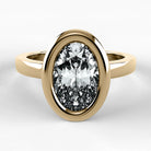 Anillo de Compromiso Eclipse - Oval en oro amarillo - vista 1