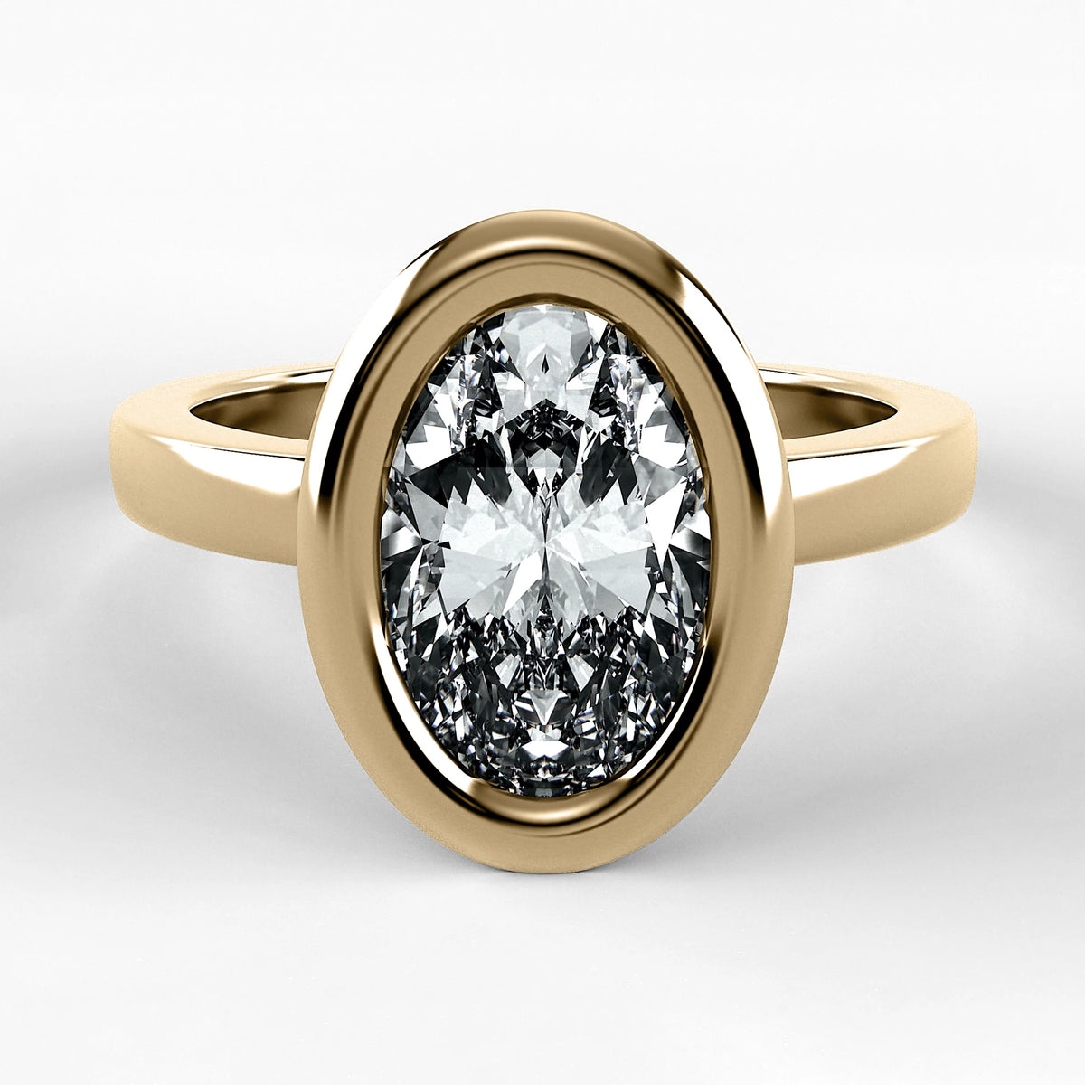 Anillo de Compromiso Eclipse - Oval en oro amarillo - vista 1