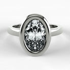 Anillo de Compromiso Eclipse - Oval en oro blanco - vista 1