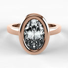 Anillo de Compromiso Eclipse - Oval en oro rosa - vista 1