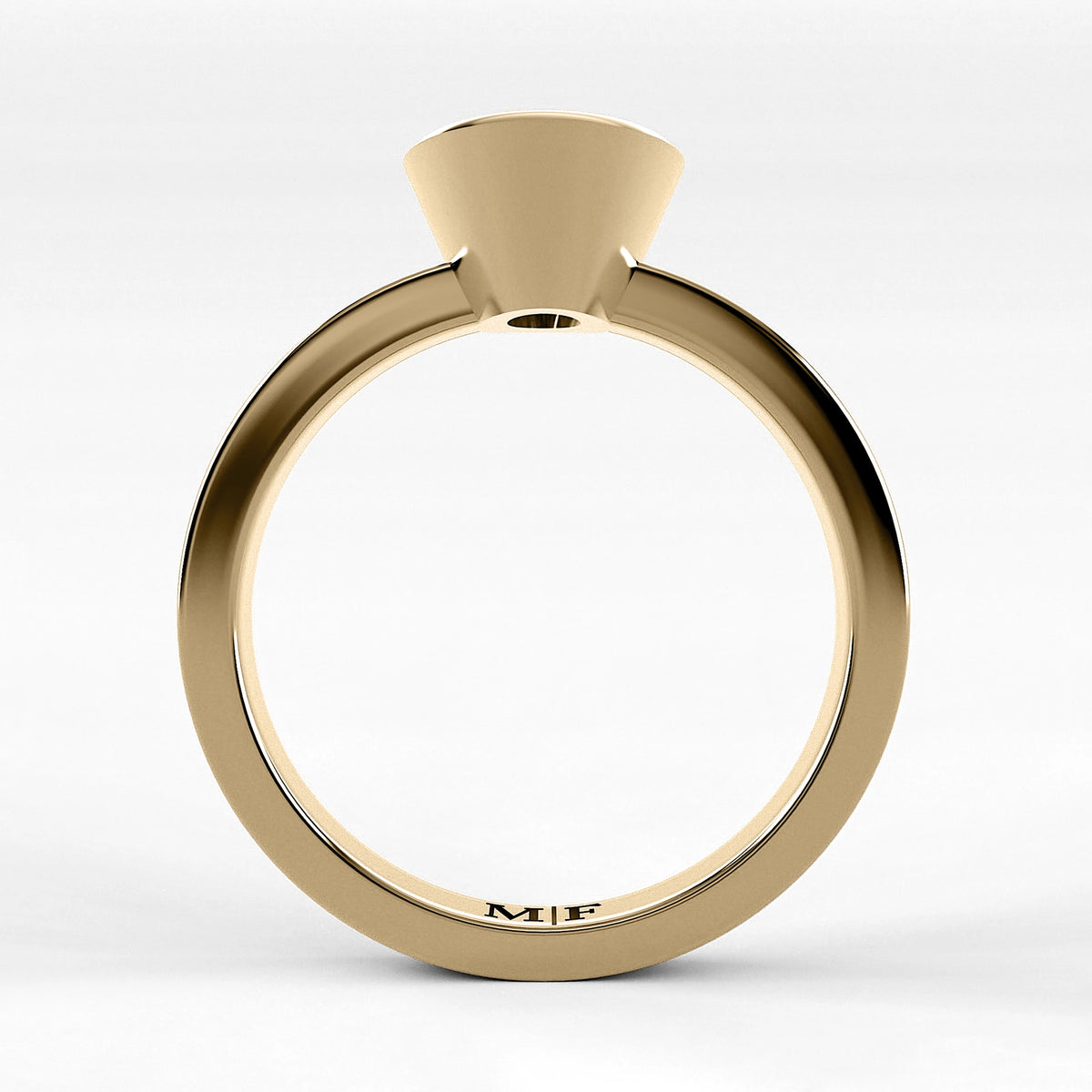 Anillo de Compromiso Eclipse - Oval en oro amarillo - vista 3